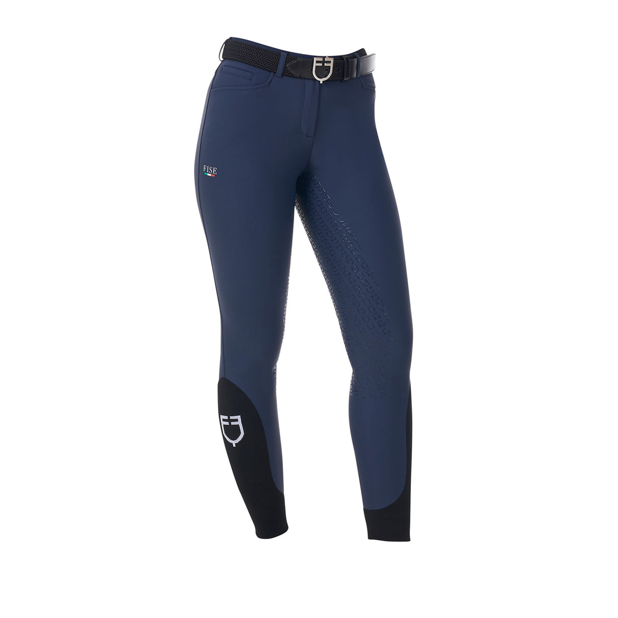 Equestro Women's Full Grip Breeches Equestro X Fise #colour_blue