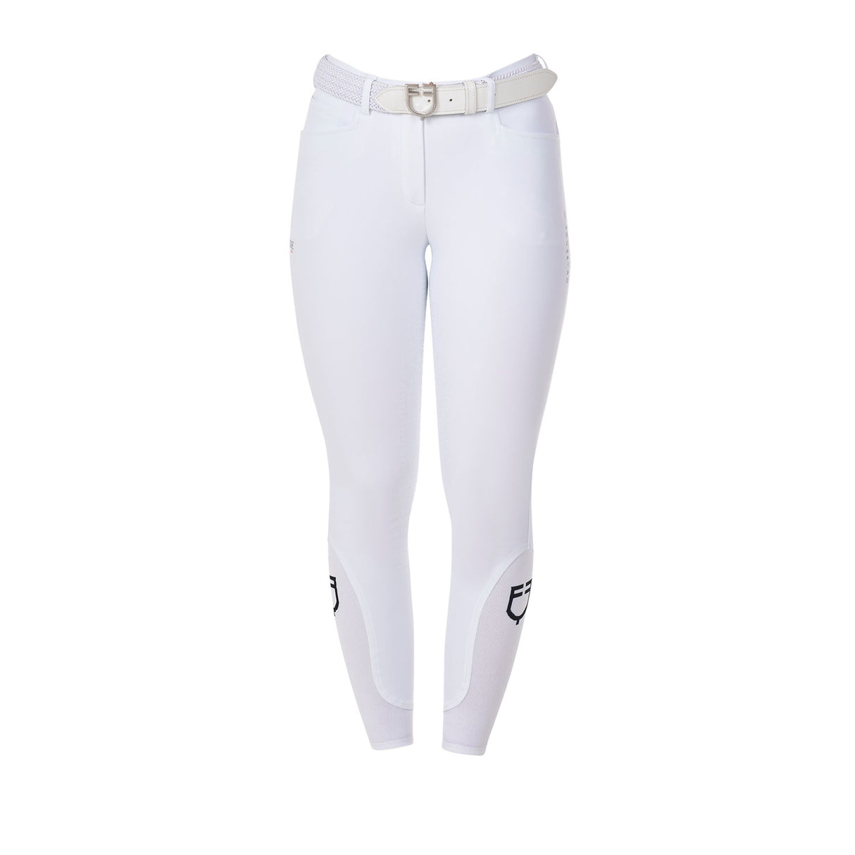 Equestro Women's Full Grip Breeches Equestro X Fise #colour_white