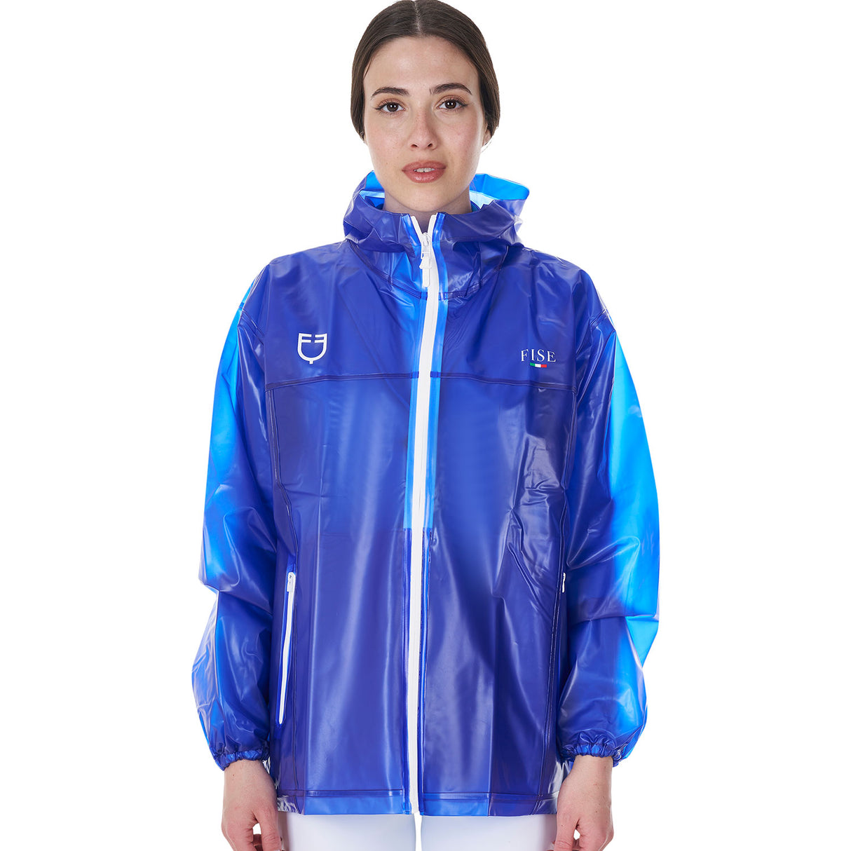 Equestro Unisex Raincoat Equestro X Fise #colour_blue