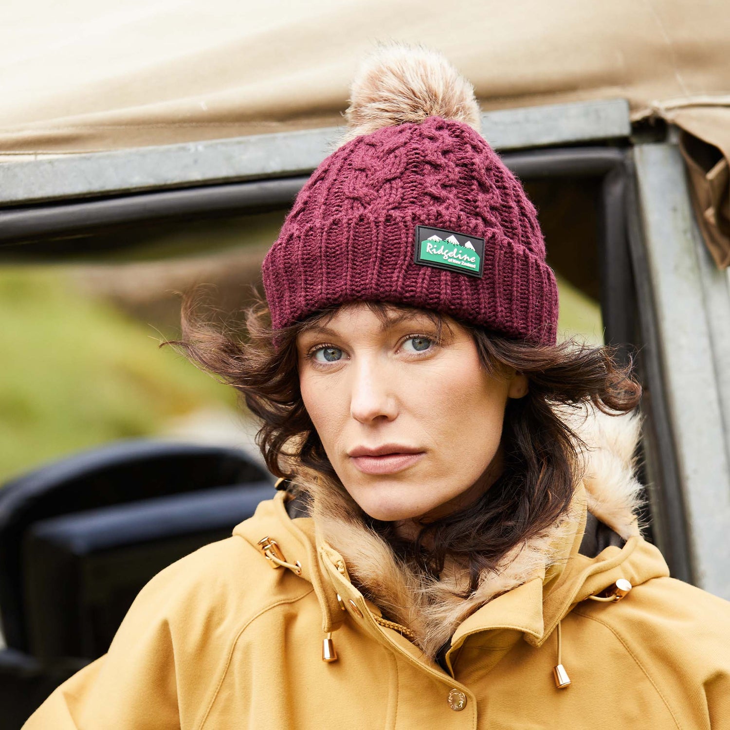 Ridgeline Nordic Fleck Bobble Hat #colour_winter-berry