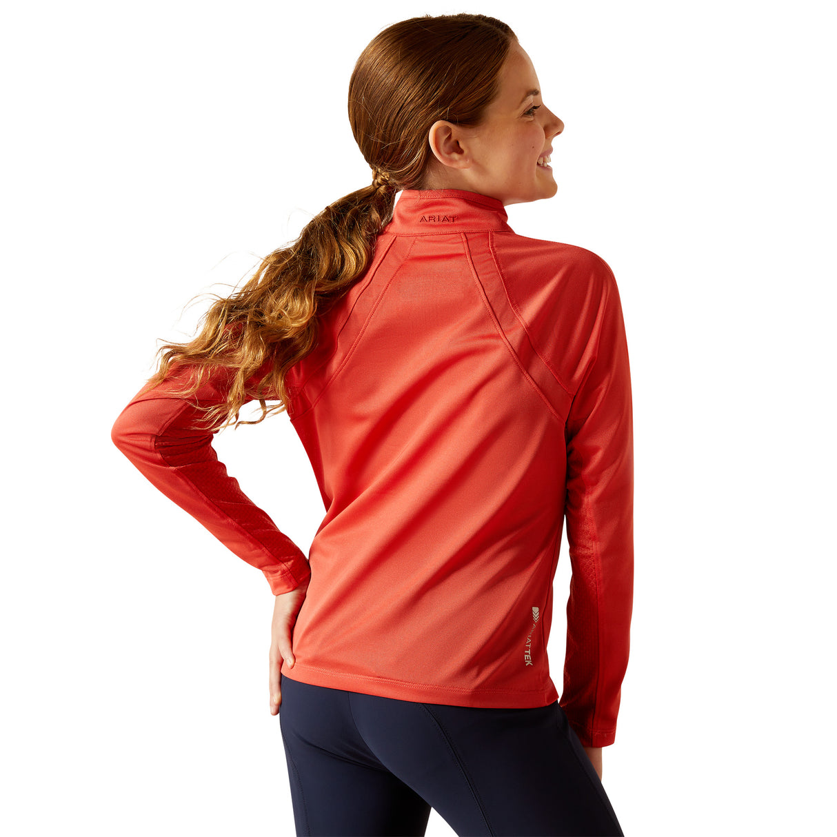 Ariat Youth Sunstopper 3.0 1/4 Zip Baselayer #colour_baked-apple