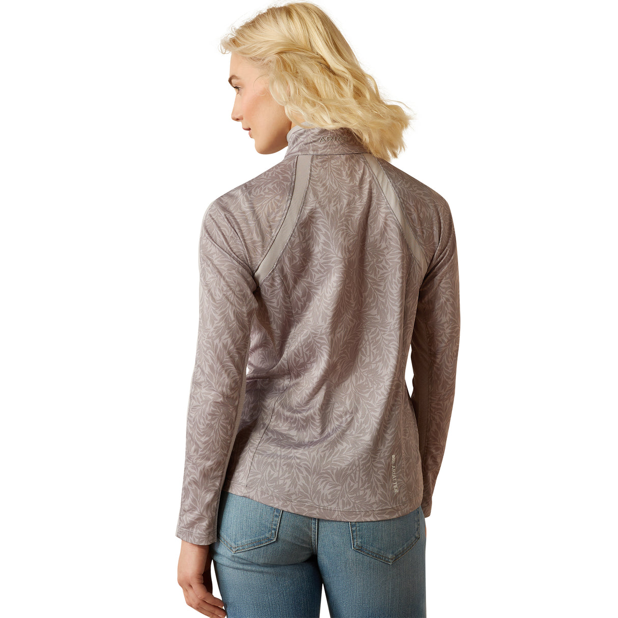 Ariat Women's Sunstopper 3.0 1/4 Zip Baselayer #colour_silver-sconce-fern