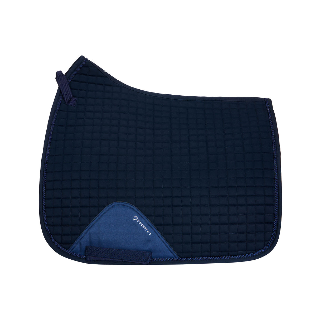 Equestro Dressage Shaped Cotton Saddle Pad #colour_blue