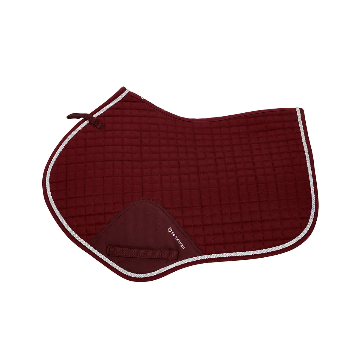 Equestro Shaped Jumping Saddle Pad In Cotton #colour_burgundy