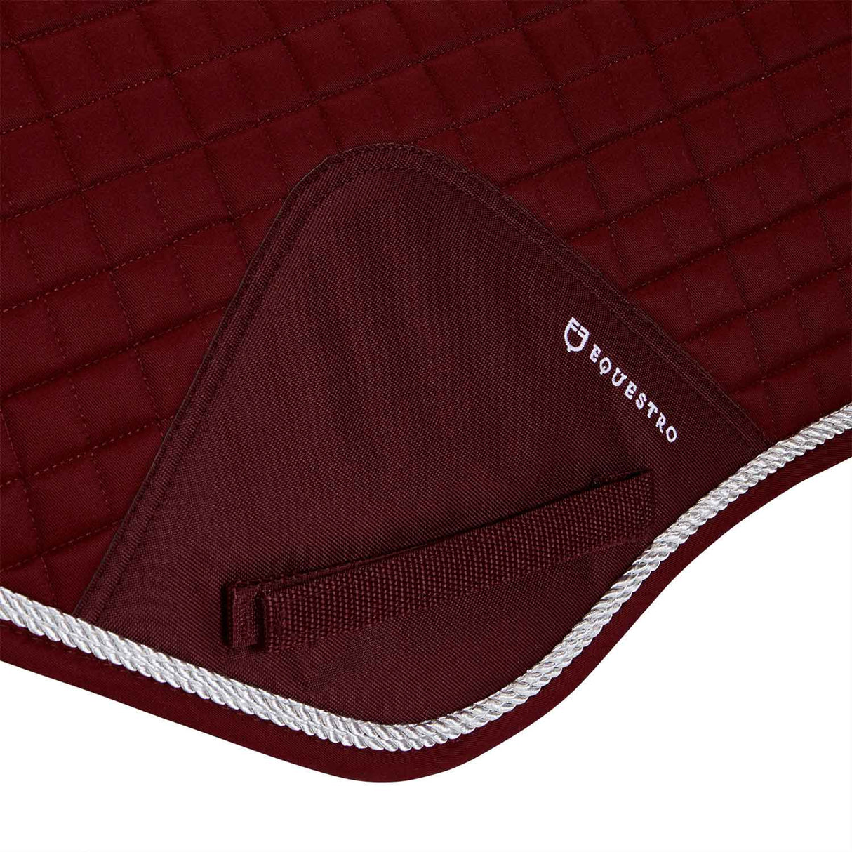 Equestro Shaped Jumping Saddle Pad In Cotton #colour_burgundy