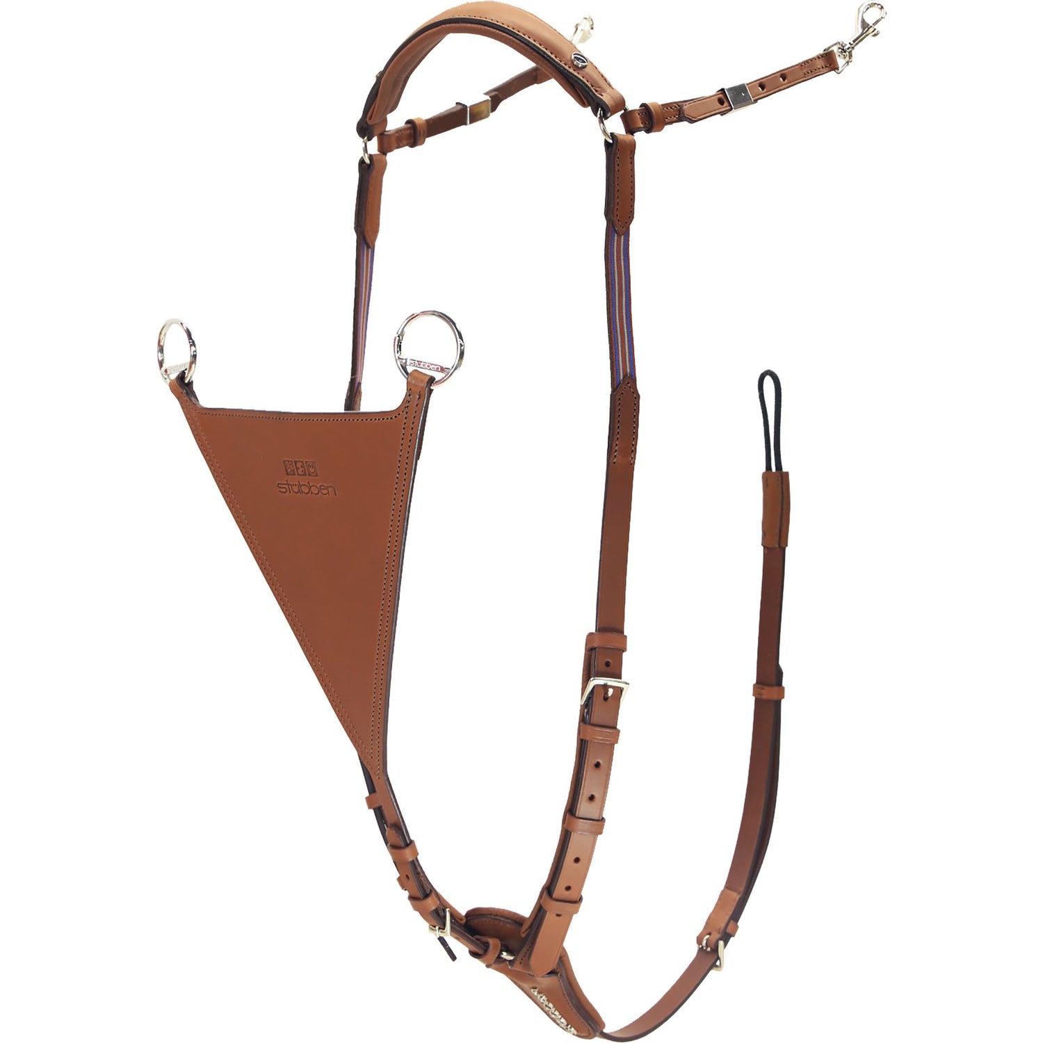 Stubben Pro-Jump Breastplate Closed Martingale Fork #colour_tobacco