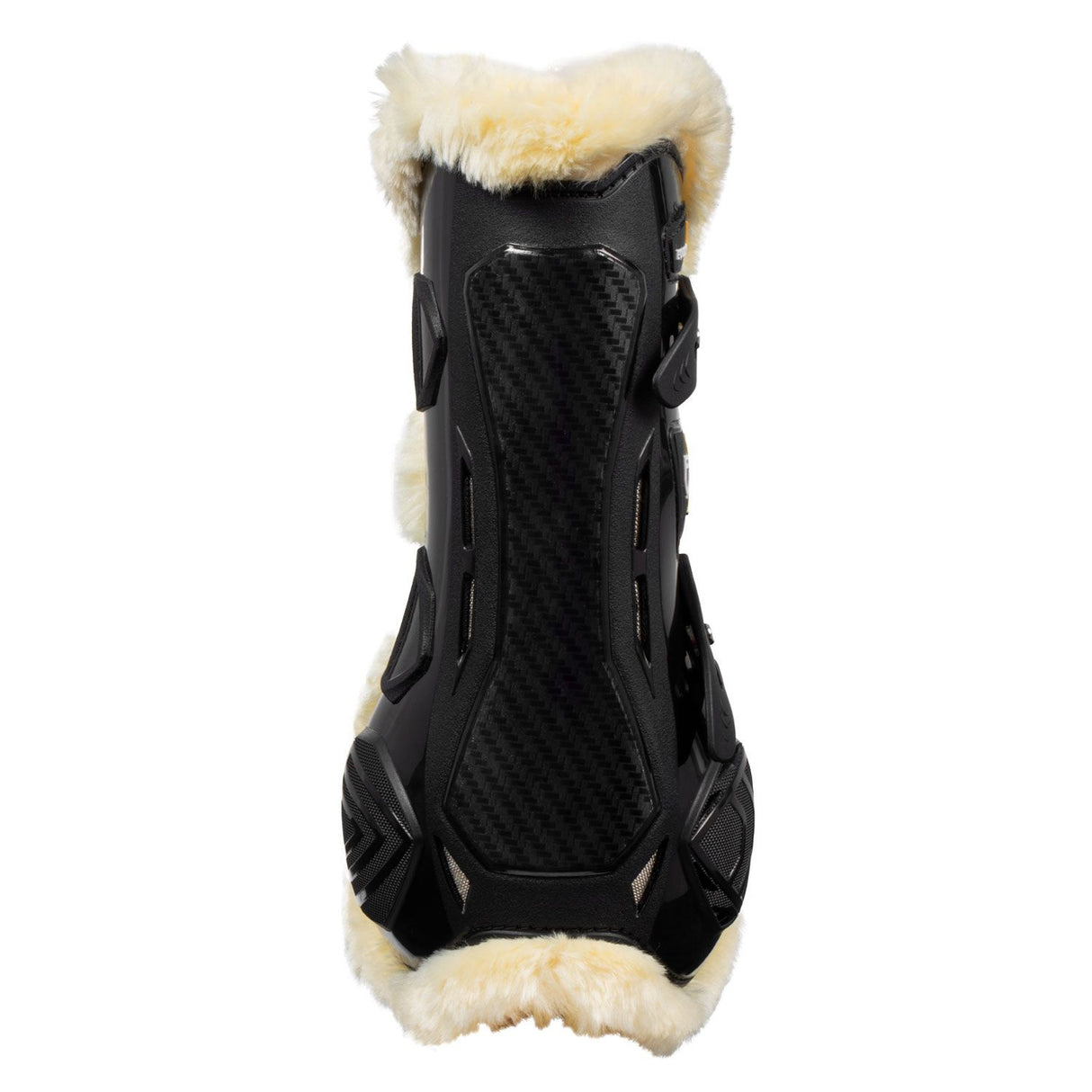 Equestro Synthetic Sheepskin Quick Release Tendon Boots #colour_black