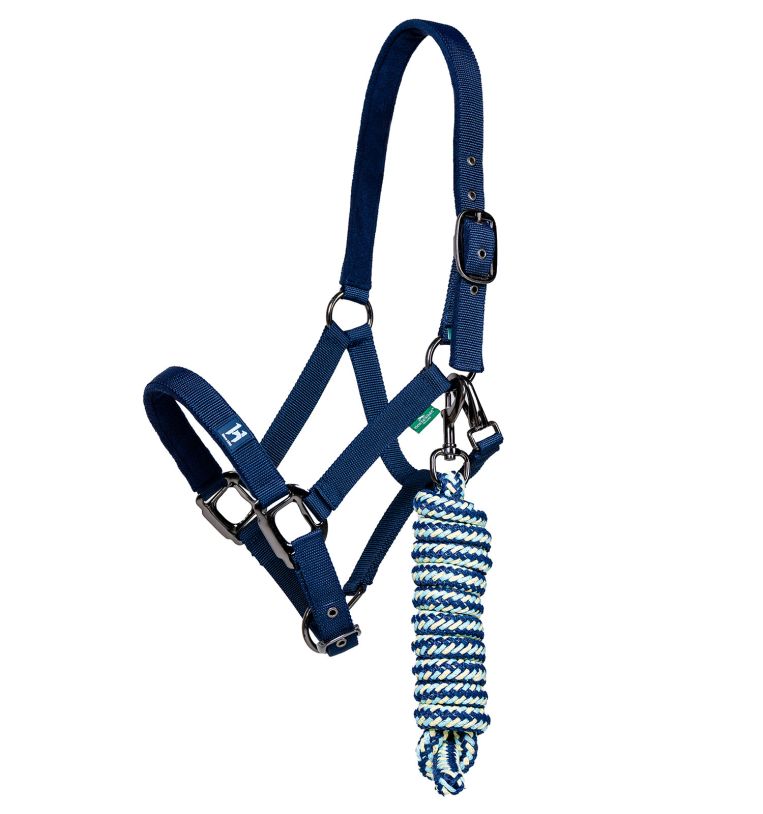 Horseware Ireland Newmarket Headcollar & Leadrope #colour_whitney-navy