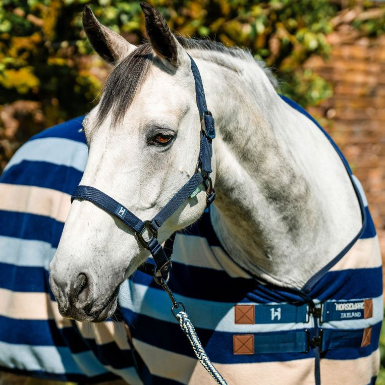 Horseware Ireland Newmarket Headcollar & Leadrope #colour_whitney-navy