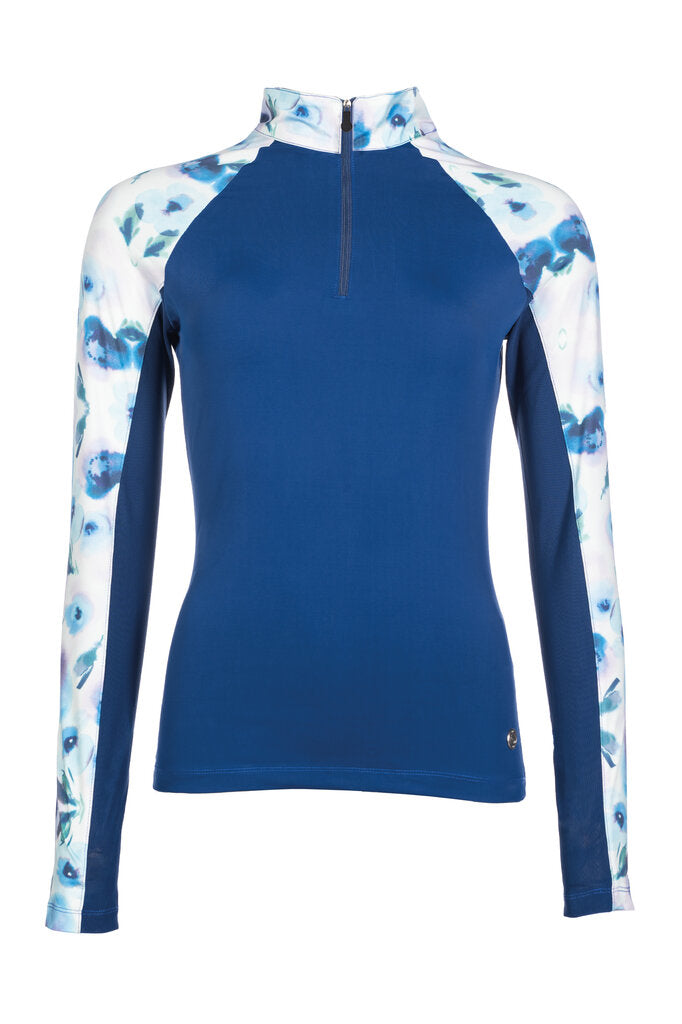 HKM Ladies Functional Shirt -Essentials Flower #colour_royal-blue/light-blue