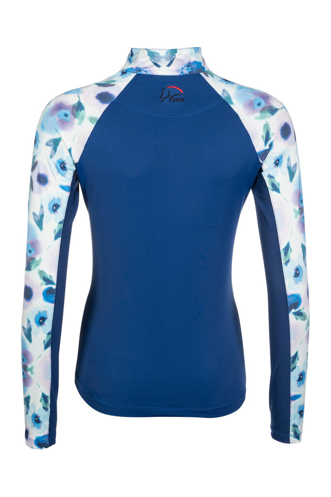 HKM Ladies Functional Shirt -Essentials Flower #colour_royal-blue/light-blue