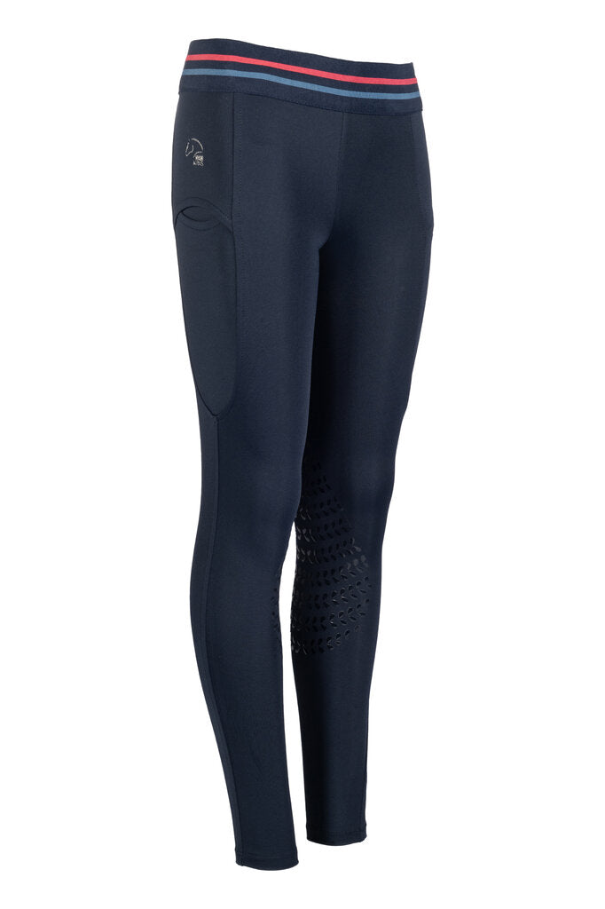 HKM Children's Knee Patch Riding Tights -Aymee- #colour_deep-blue