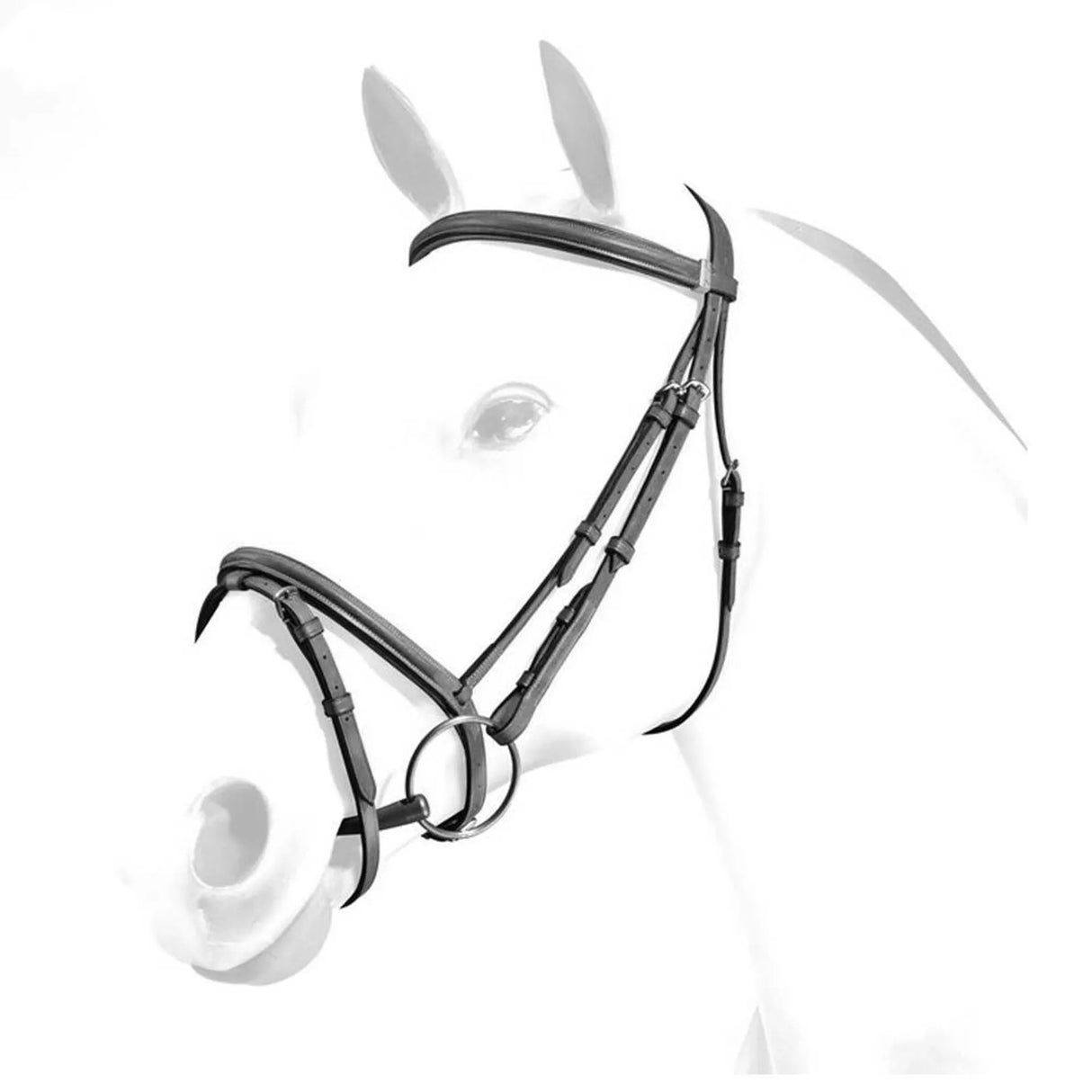 Equipe Emporio Plain Flash Bridle - No Reins #colour_black