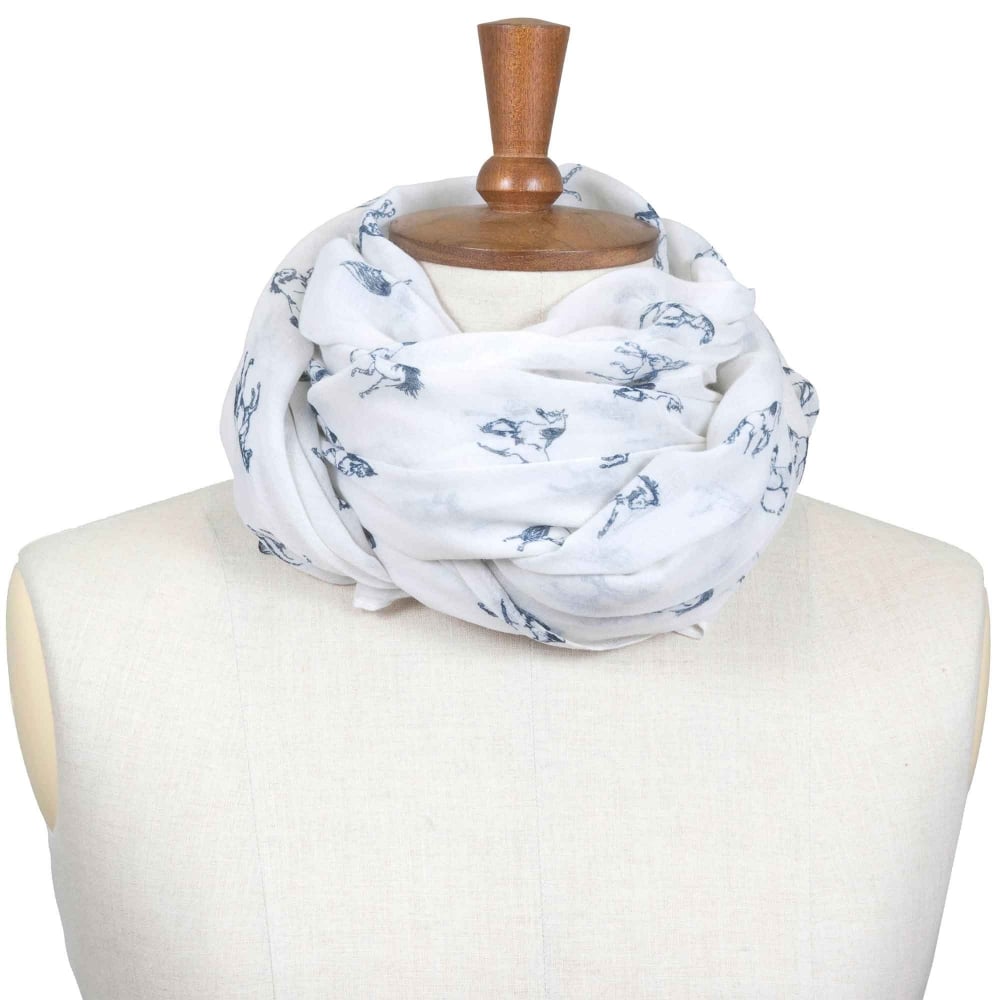 Toggi Whisby Printed Scarf #colour_winter-white-horse-print