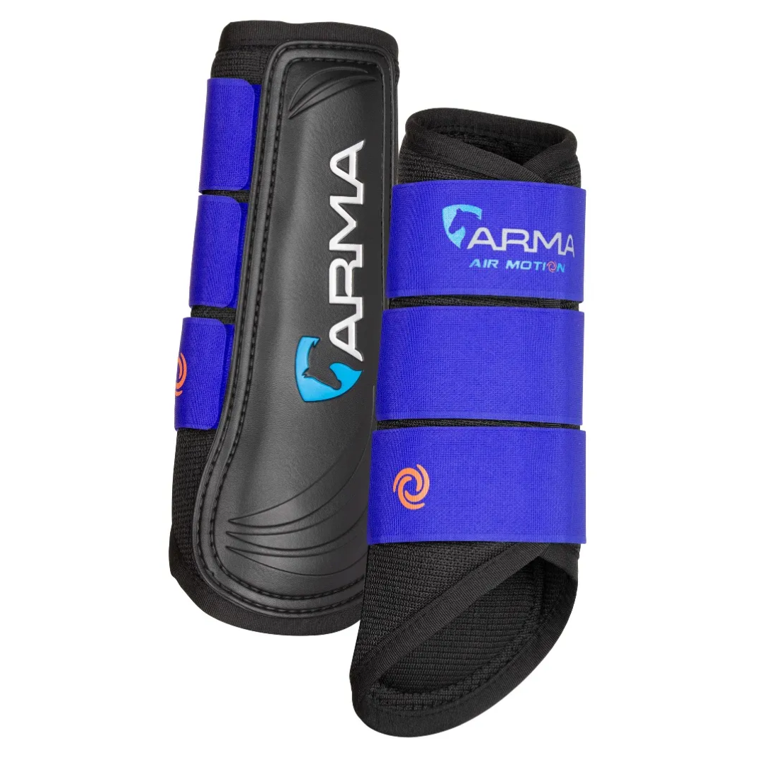 Shires ARMA Air Motion Brushing Boots #colour_black-royal-blue