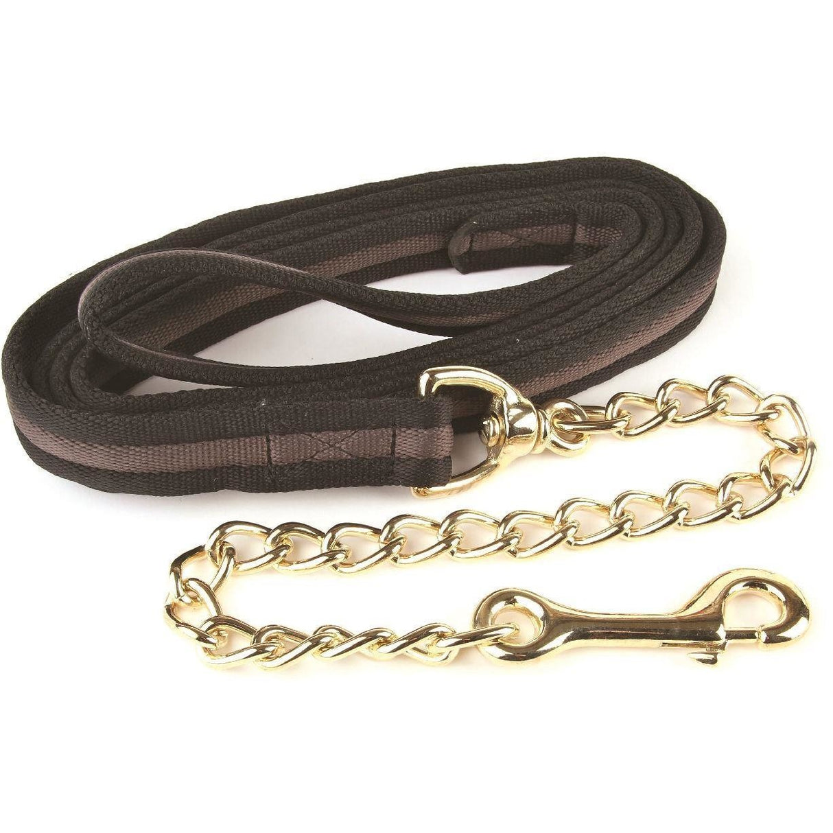 Rêne de plomb en sangle souple Hy avec chaîne
