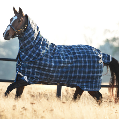 Horseware Ireland Rhino Plus Lite 0g #colour_navy-check-indigo