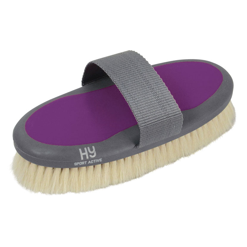 Hy Sport Active Goat Hair Body Brush #colour_amethyst-purple