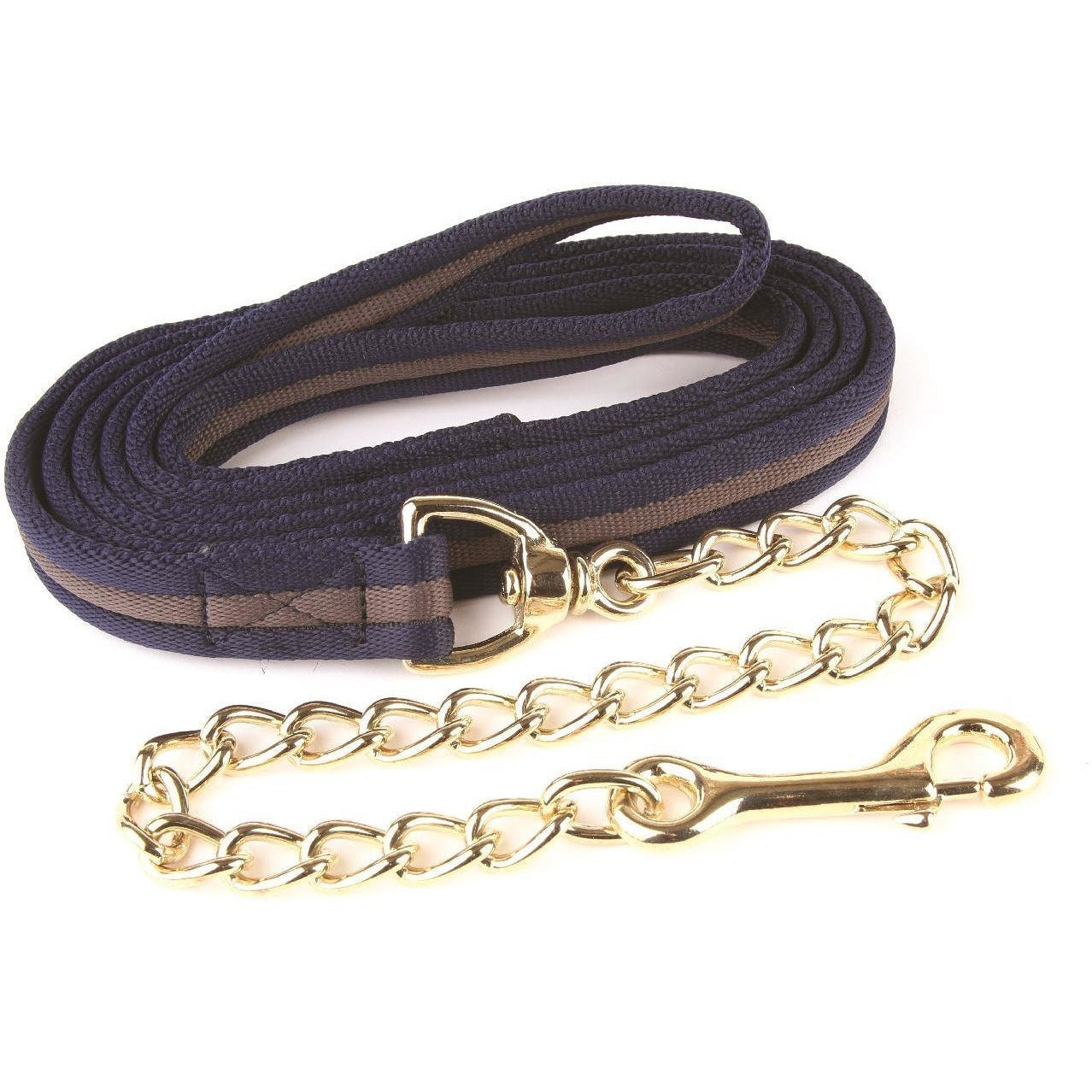 Rêne de plomb en sangle souple Hy avec chaîne