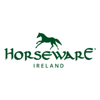 Horseware Ireland Logo- Green horse galloping above Gaelic writing