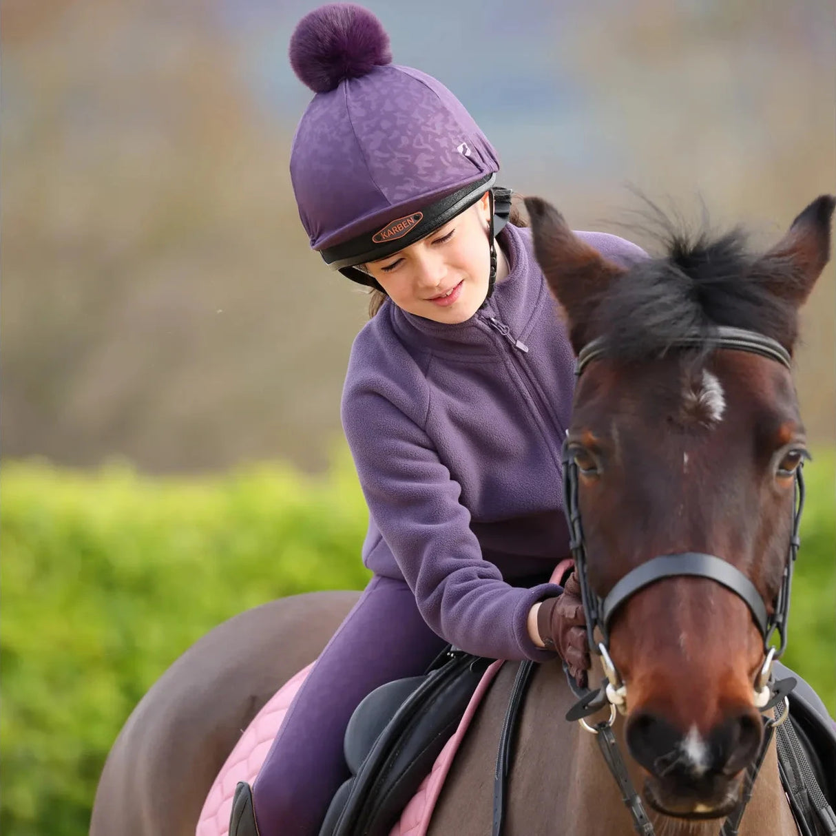 Shires Aubrion Young Rider Restore Full Zip Fleece #colour_purple