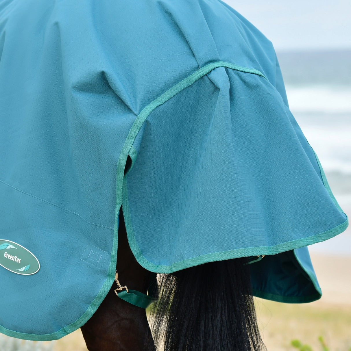 Weatherbeeta Green-Tec 1200D Detach-A-Neck Lite Plus Turnout Rug #colour_dragonfly-blue-bottle-green