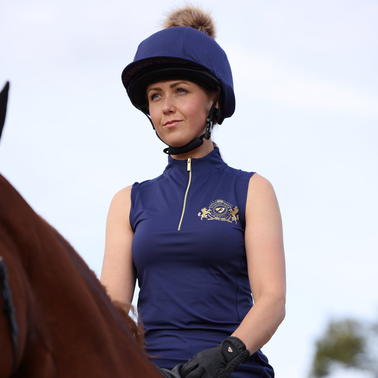 Shires Aubrion Ladies Team Sleeveless Base Layer #colour_midnight