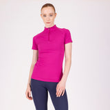Shires Aubrion Ladies React Short Sleeve Base Layer #colour_fuchsia