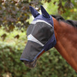 Shires FlyGuard Pro Fine Mesh Fly Mask with Ears & Square Nose #colour_navy
