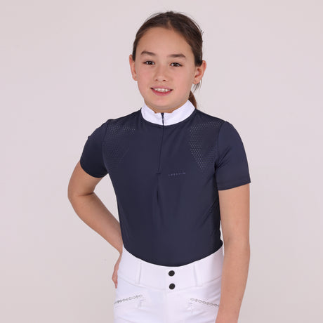 Shires Aubrion Optima QX Show Shirt - Young Rider #colour_navy