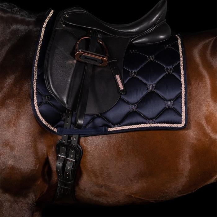 Waldhausen Valencia Saddle Pad #colour_dark-blue-rose-gold