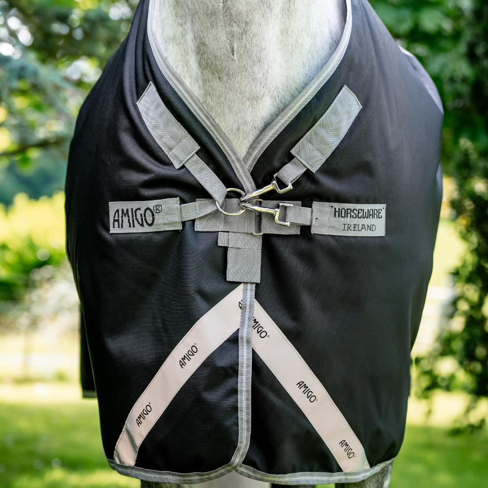 Horseware Ireland Amigo 1200D 0g Turnout Rug #colour_black-titanium-grey-silver