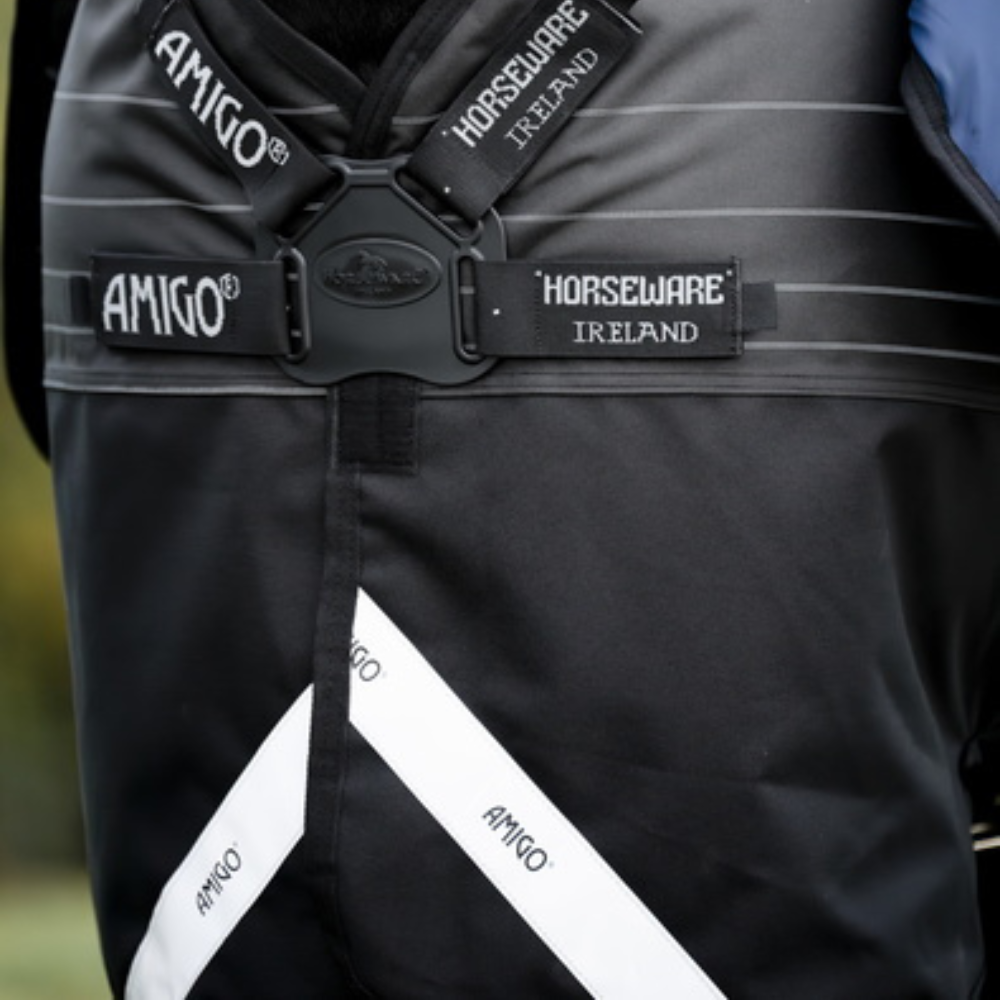 Horseware Ireland Amigo 1200D FieldSafe Reflectech Plus 250g Turnout Rug #colour_black-reflective-black