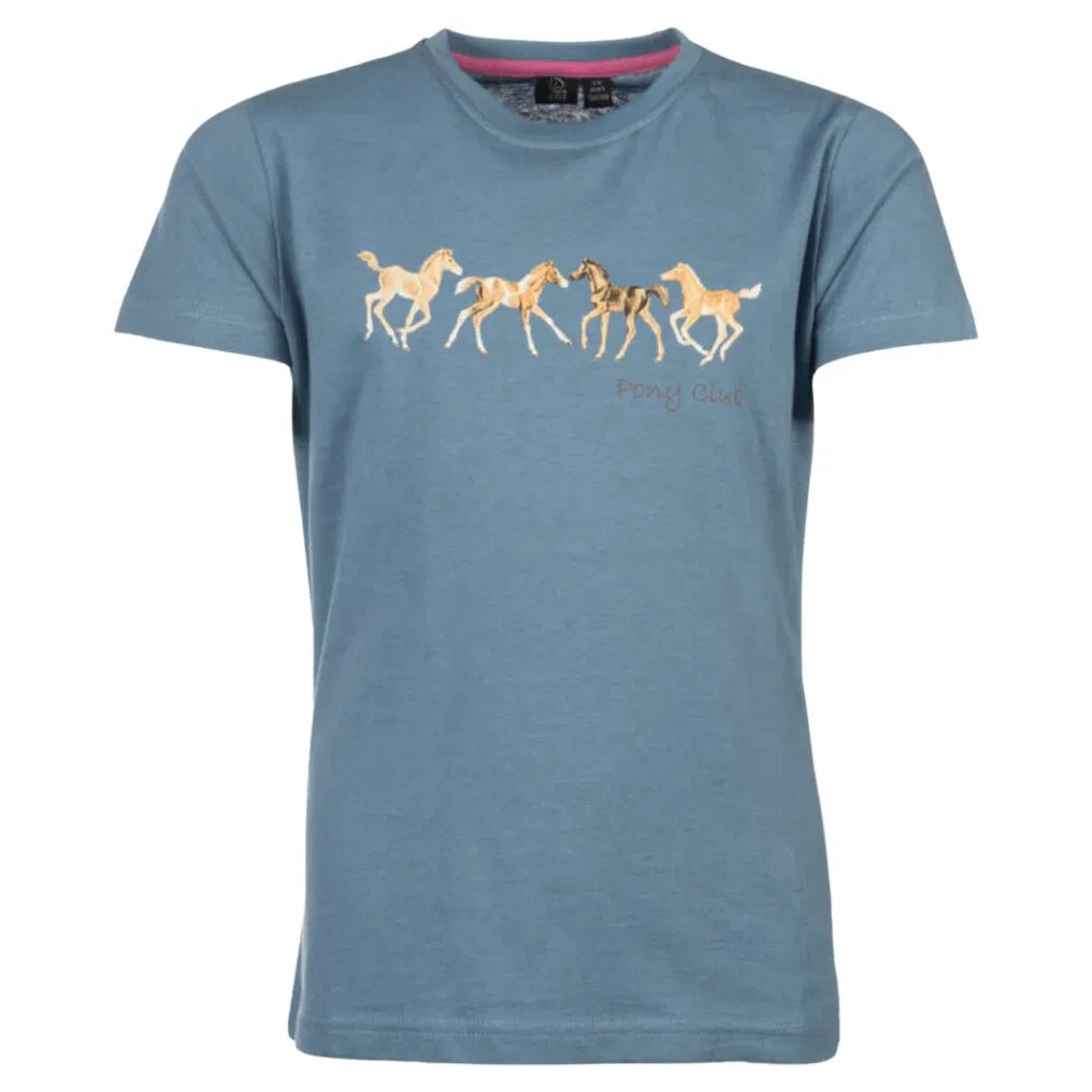 HKM Kids T-shirt -Pony Club- #colour_smokey-blue