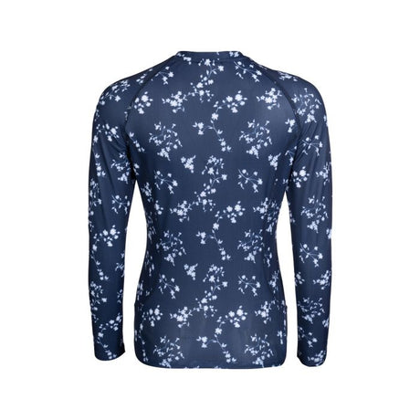 HKM Functional shirt -Bloomsbury Fleurs- long sleeve #colour_deep-blue-white