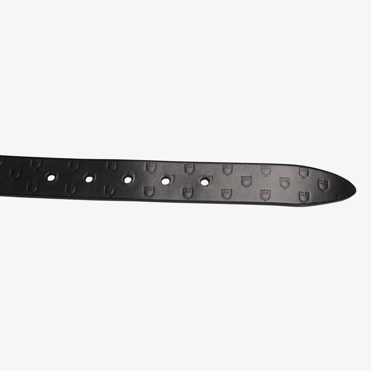 Equestro Leather Belt With Logo #colour_black-silver