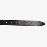 Equestro Leather Belt With Logo #colour_black-silver