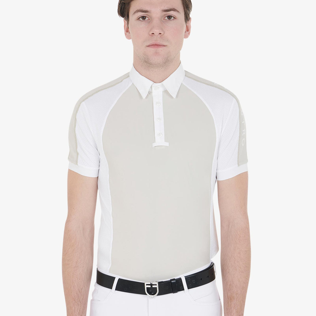 Equestro Men's Slim Fit Competition Polo Shirt Four Buttons