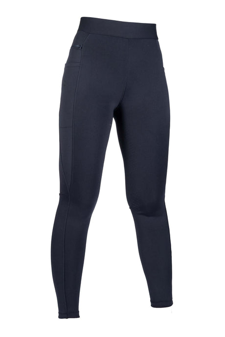 HKM Ladies Silicone Full Seat Riding Leggings -Isabella- #colour_deep-blue
