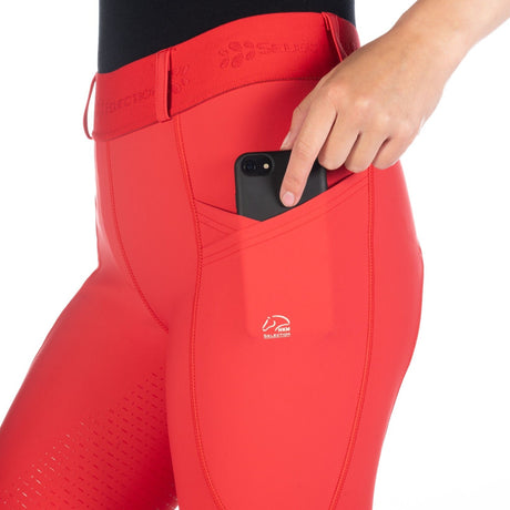 HKM Ladies Full Seat Riding Tights -Aruba- #colour_red