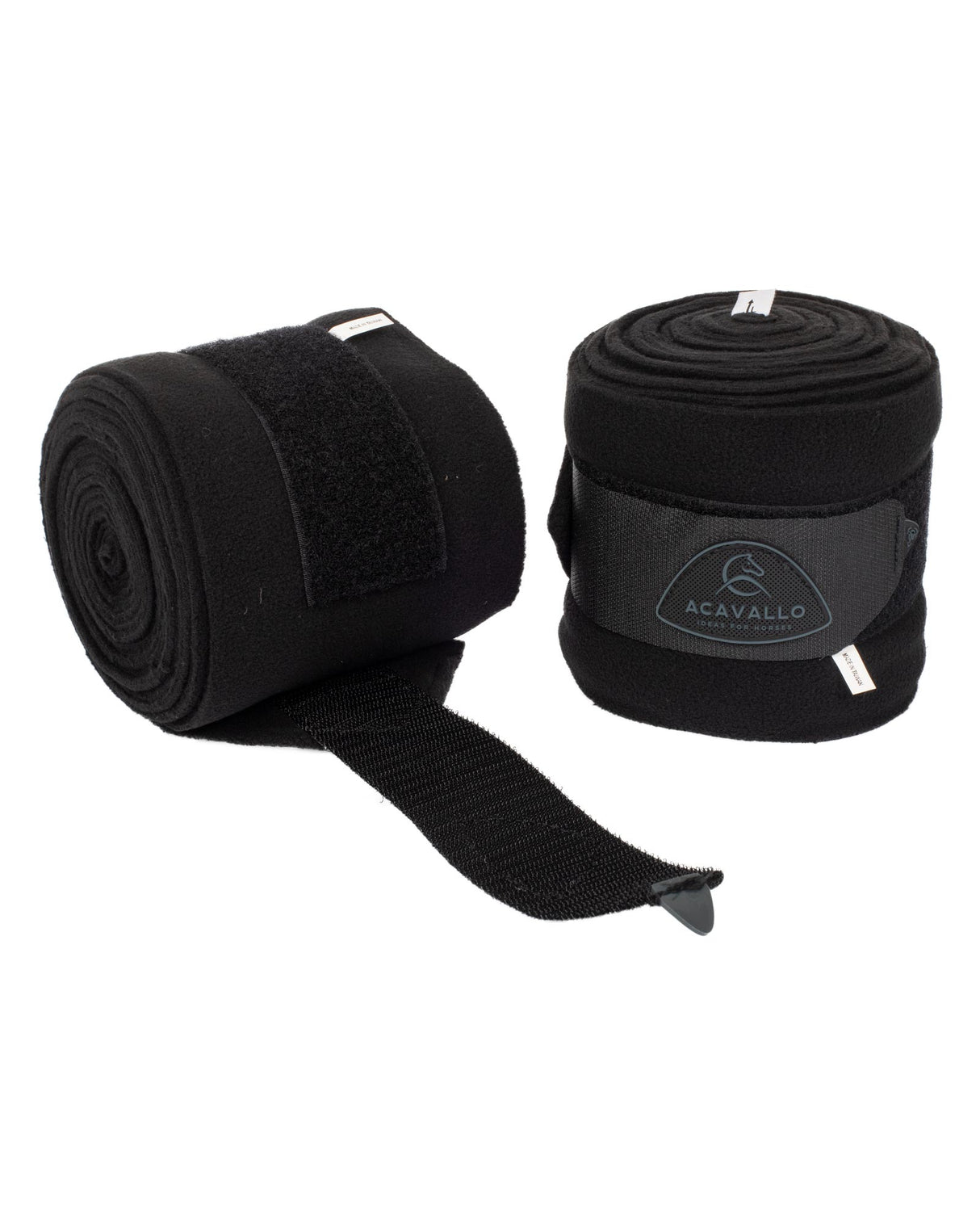 Acavallo Fleece Exercise Bandages Hook-And-Loop Closure Fastening #colour_black