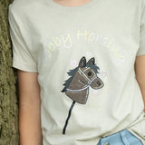 HKM Children's T-shirt -Hobby Horsing Rainbow- #colour_beige