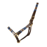 Hy Equestrian Polo Leather Head Collar #colour_navy-fossil