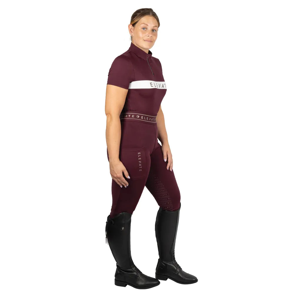Hy Equestrian Ladies Elevate Allure Riding Tights #colour_berry