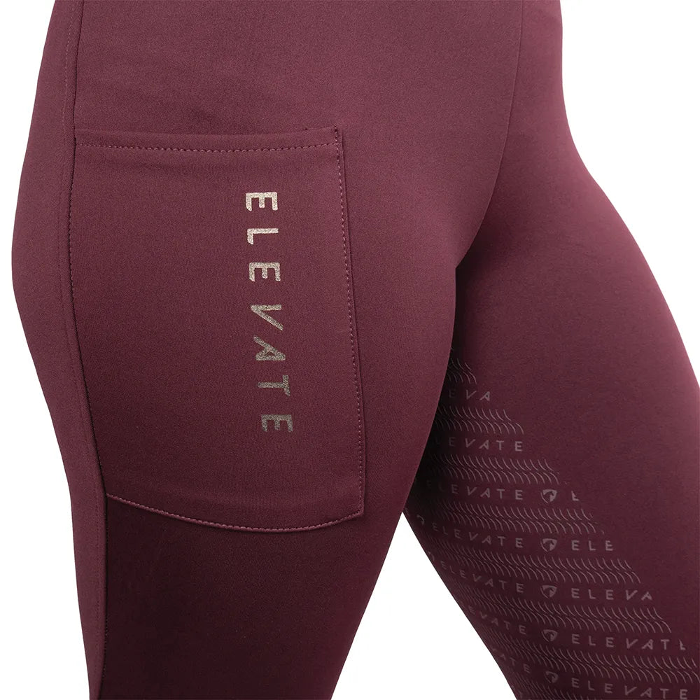 Hy Equestrian Ladies Elevate Allure Riding Tights #colour_berry