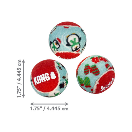 KONG Holiday SqueakAir Balls Pack of 6