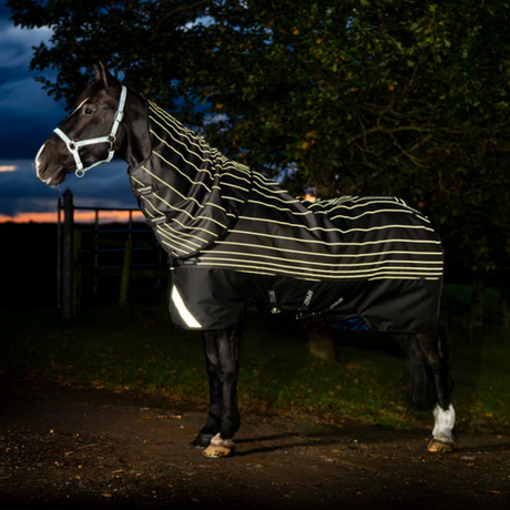 Horseware Ireland Amigo 1200D FieldSafe Reflectech Plus 0g Turnout Rug #colour_black-reflective-black
