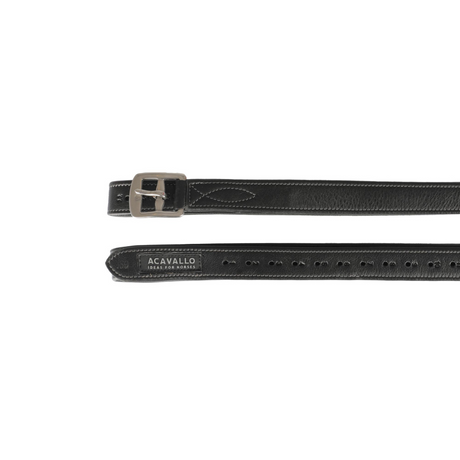 Acavallo Calfskin Stirrup Leathers Internal Reinforcement #colour_black