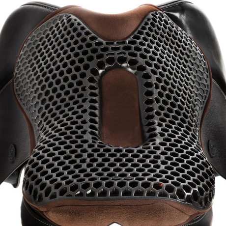 Acavallo Ortho-Pubis Seat Saver Jumping Hexagonal Gel-Out Dri-Lex 20mm #colour_brown