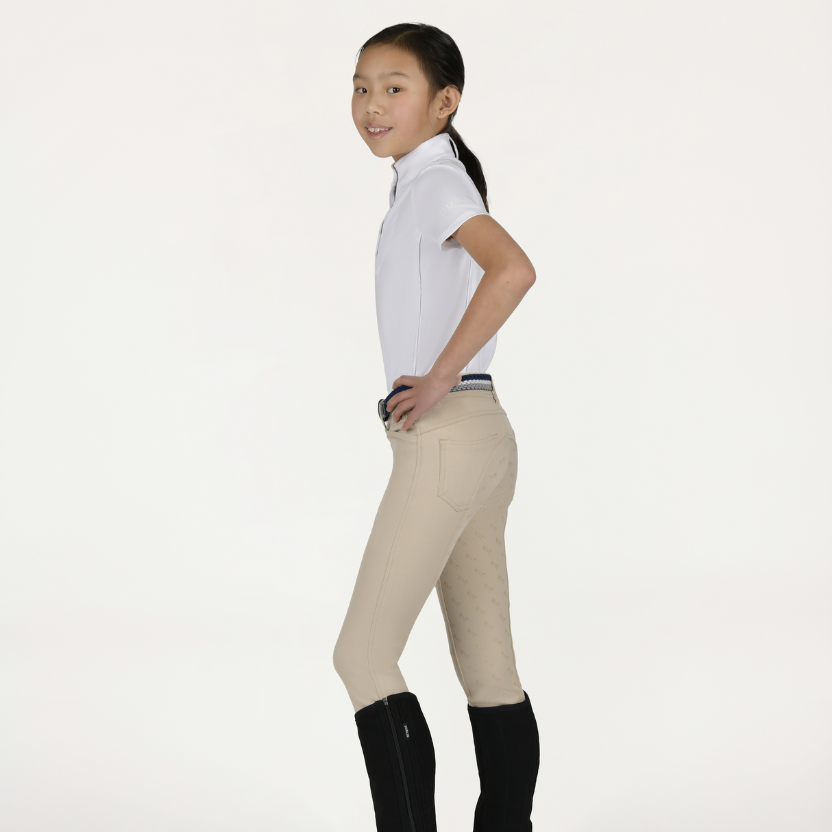 Dublin Kids Cammy Comfort Twill Breeches #colour_biscuit